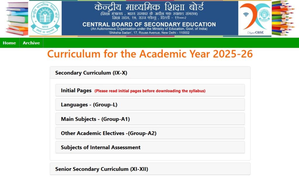 Cbse Syllabus 2025 26 Released For Class 9 10 11 And 12 Check