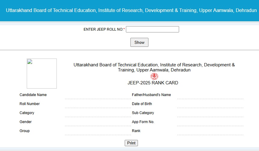 Uttarakhand JEEP Polytechnic Result Declared 2025-26