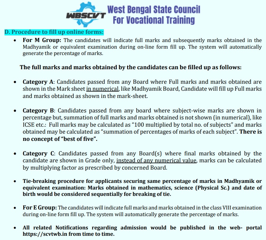 WB ITI Admission 2025-26 Last Date Extended