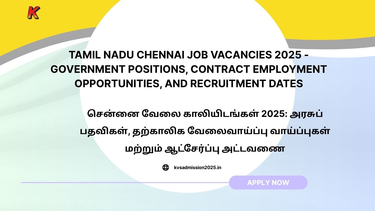 Tamil Nadu Chennai Job Vacancies 2025 Notification