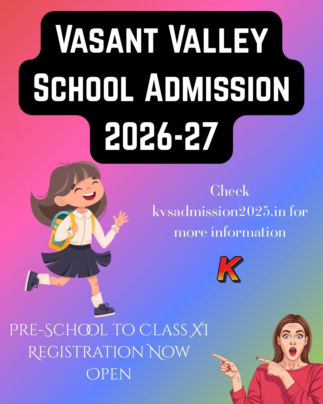 Vasant Valley School Admission 2026-27